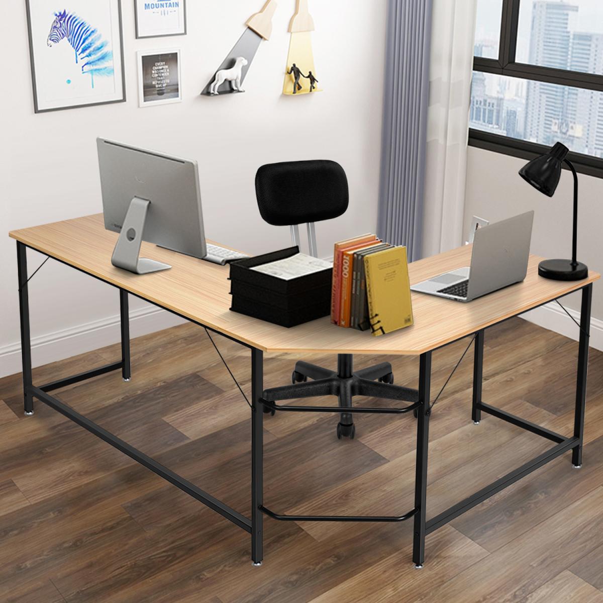 L-Shape Corner Computer Desk - Brown – image 5