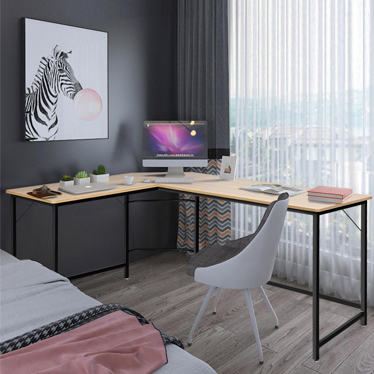 L-Shape Corner Computer Desk - Brown – image 6