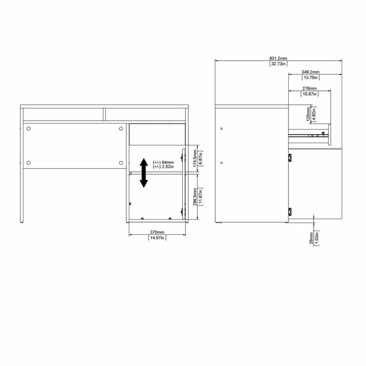 Function Plus 1 Door 1 Drawer - Truffle Oak – image 12