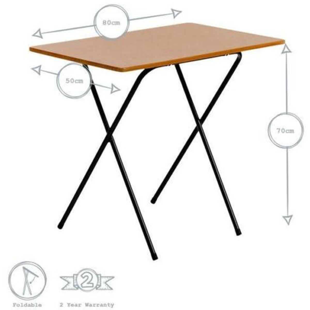 Foldable wooden Desk 80cm - Brown – image 2