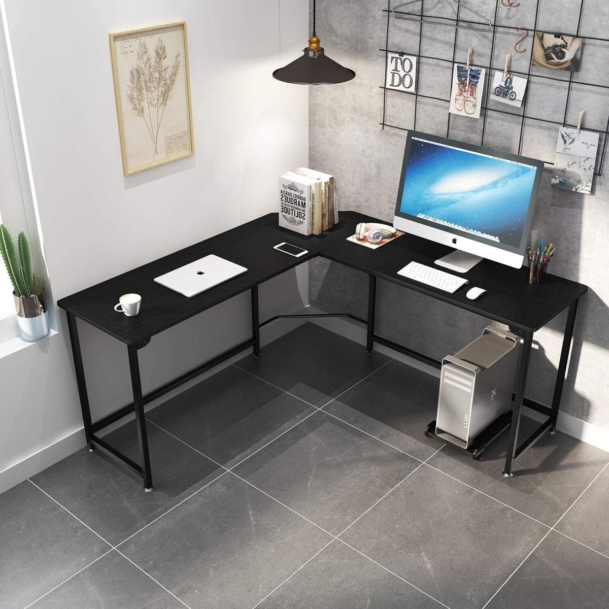 Dripex L Shaped Corner Gaming Desk with CPU Stand - Black – image 2
