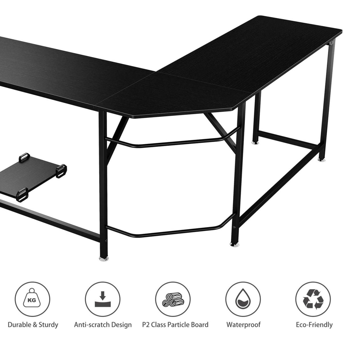 Dripex L Shaped Corner Gaming Desk with CPU Stand - Black – image 5