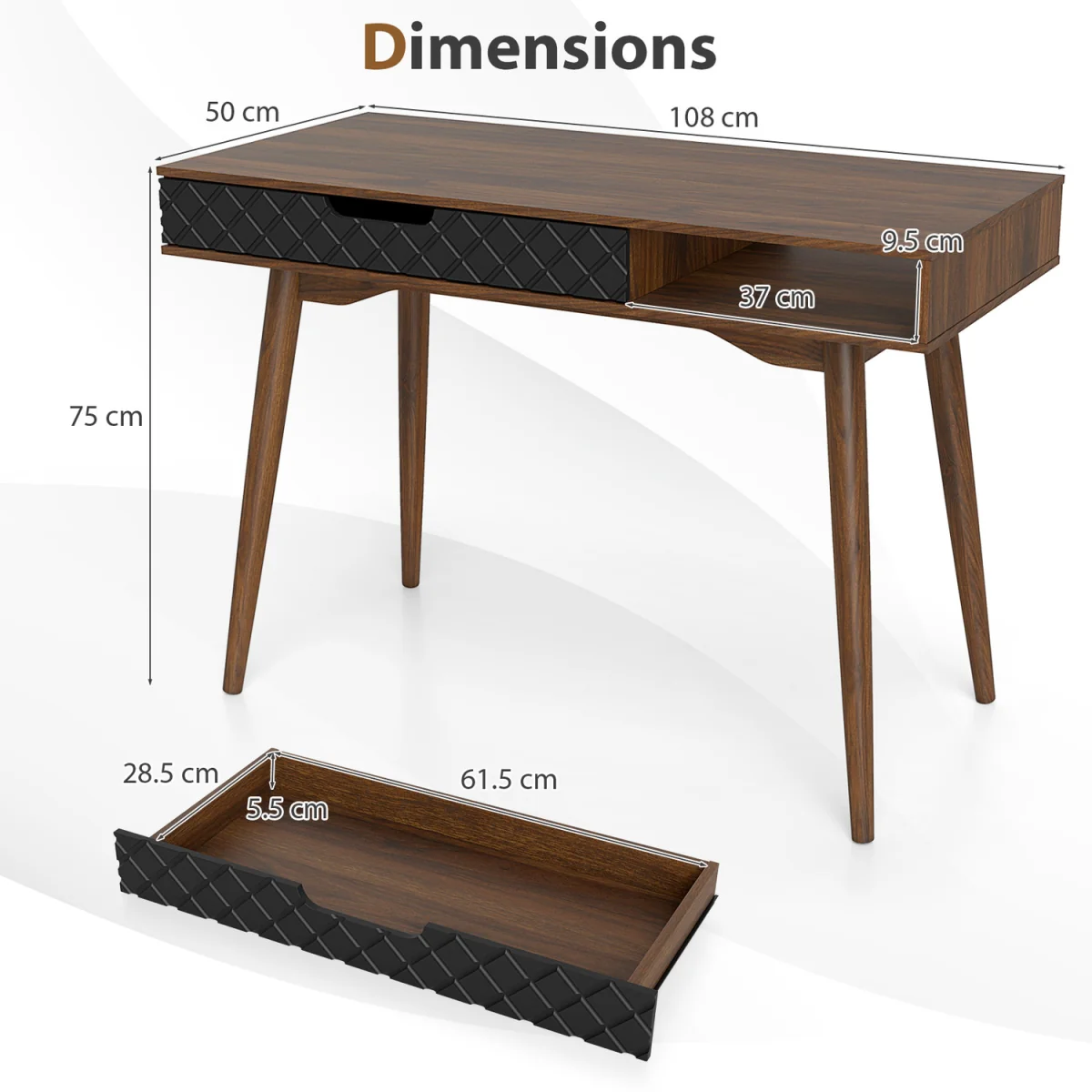 Mid-Century Laptop Computer Desk – image 3