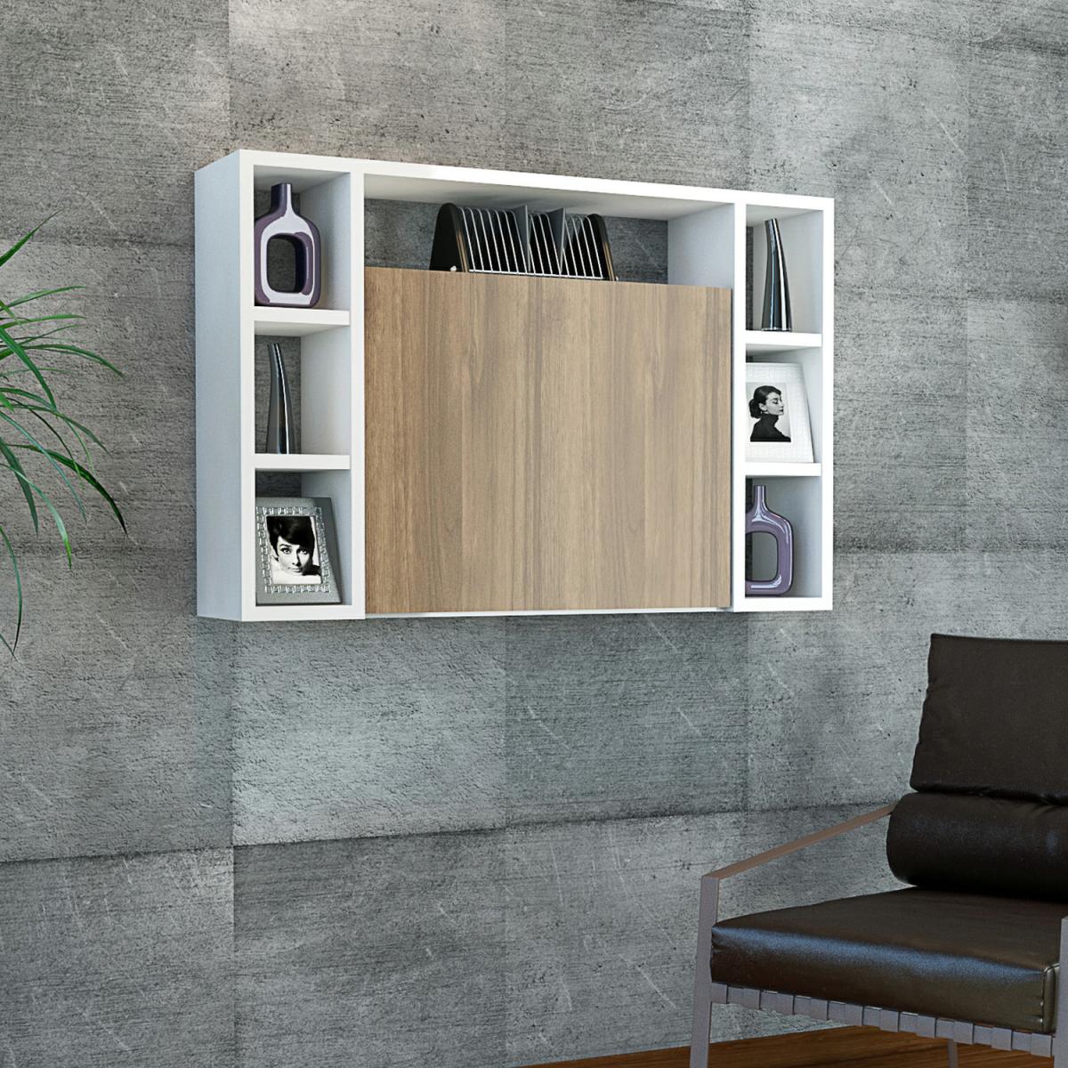 Omega Computer Desk White - Walnut and White – image 2