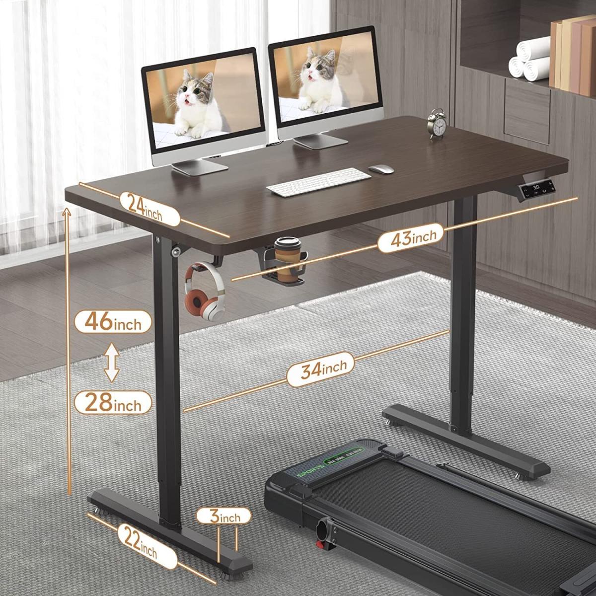 Electric Desk with Memory Control and Anti-Collision - brown / 21.3kg – image 2