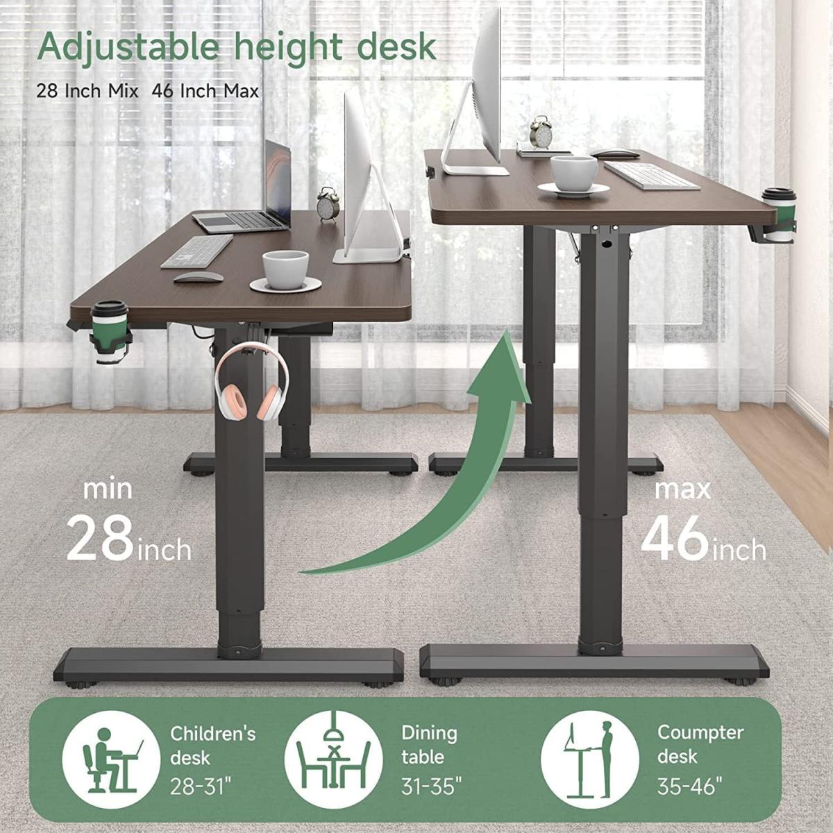 Electric Desk with Memory Control and Anti-Collision - brown / 21.3kg – image 3