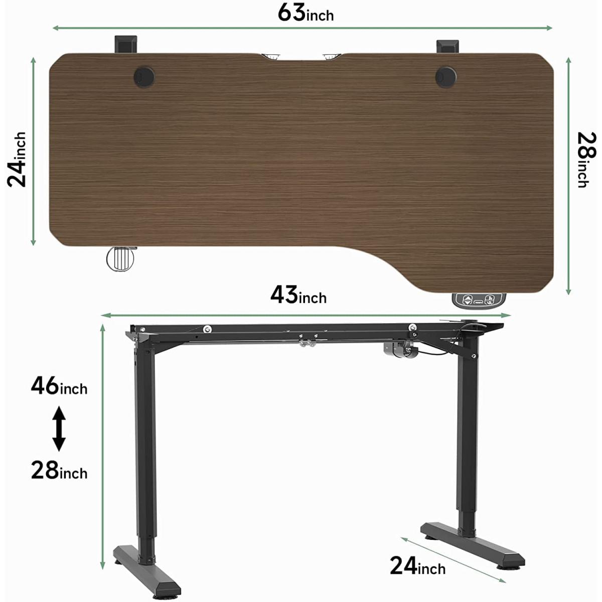 Electric Desk with Memory Control and Anti-Collision - brown / 21.3kg – image 7