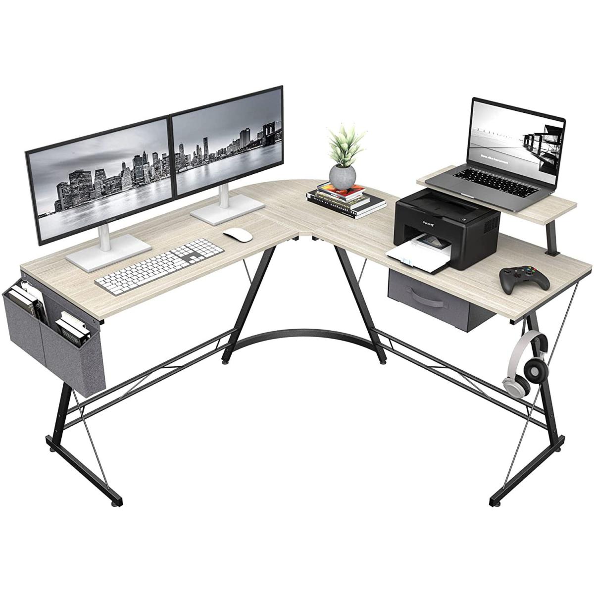 L Shape Office Desk - Oak – image 2