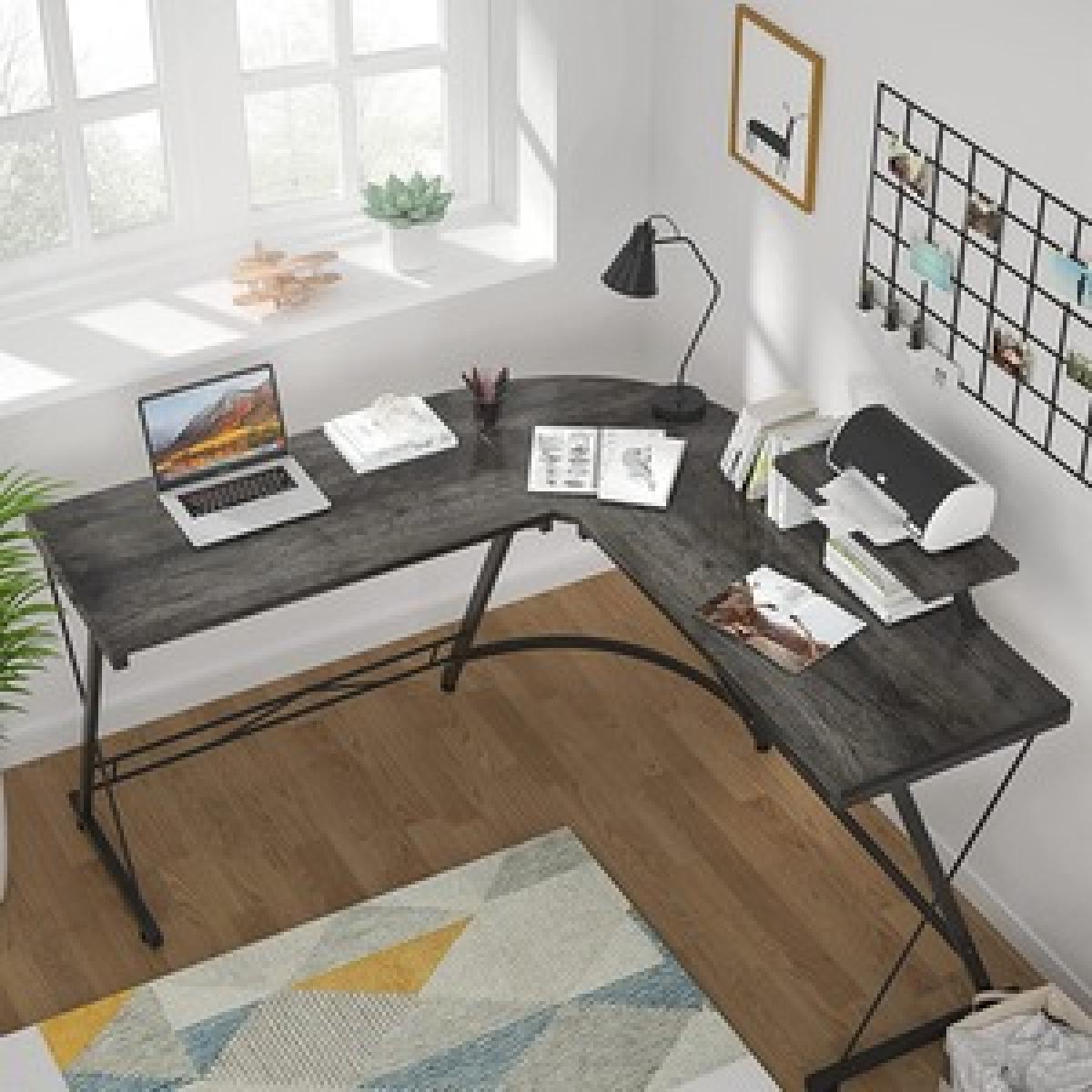 L Shape Office Desk - Oak – image 14