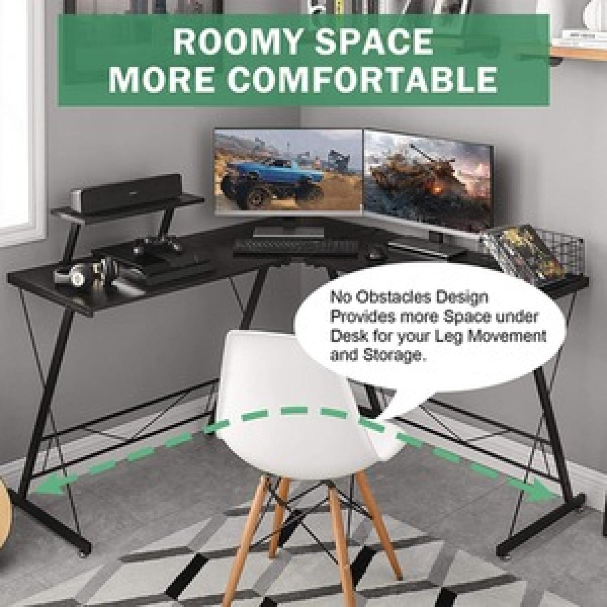 L Shape Office Desk - Oak – image 15