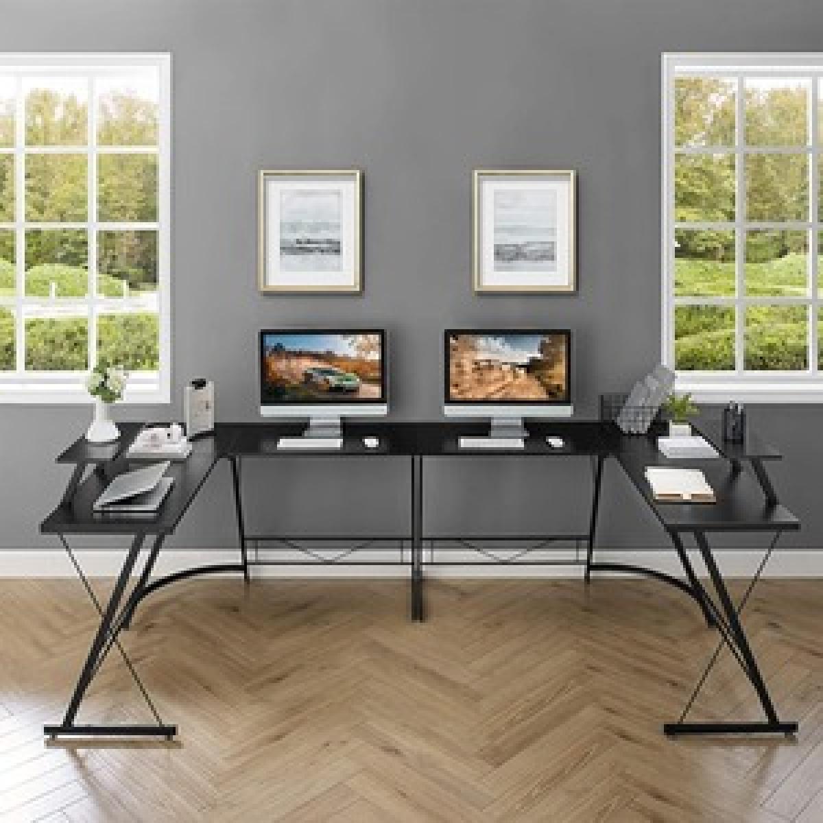 L Shape Office Desk - Oak – image 18