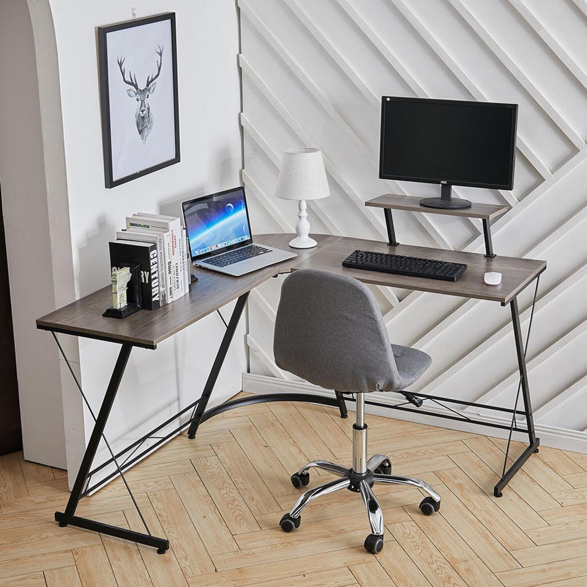 L Shape Office Desk - Oak – image 9