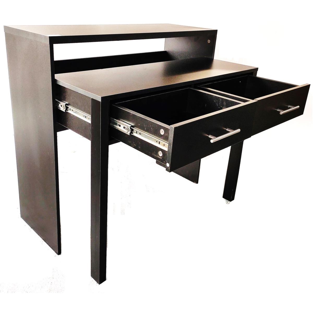 Regis Extending Console Desk with 2 Drawers - Black – image 3