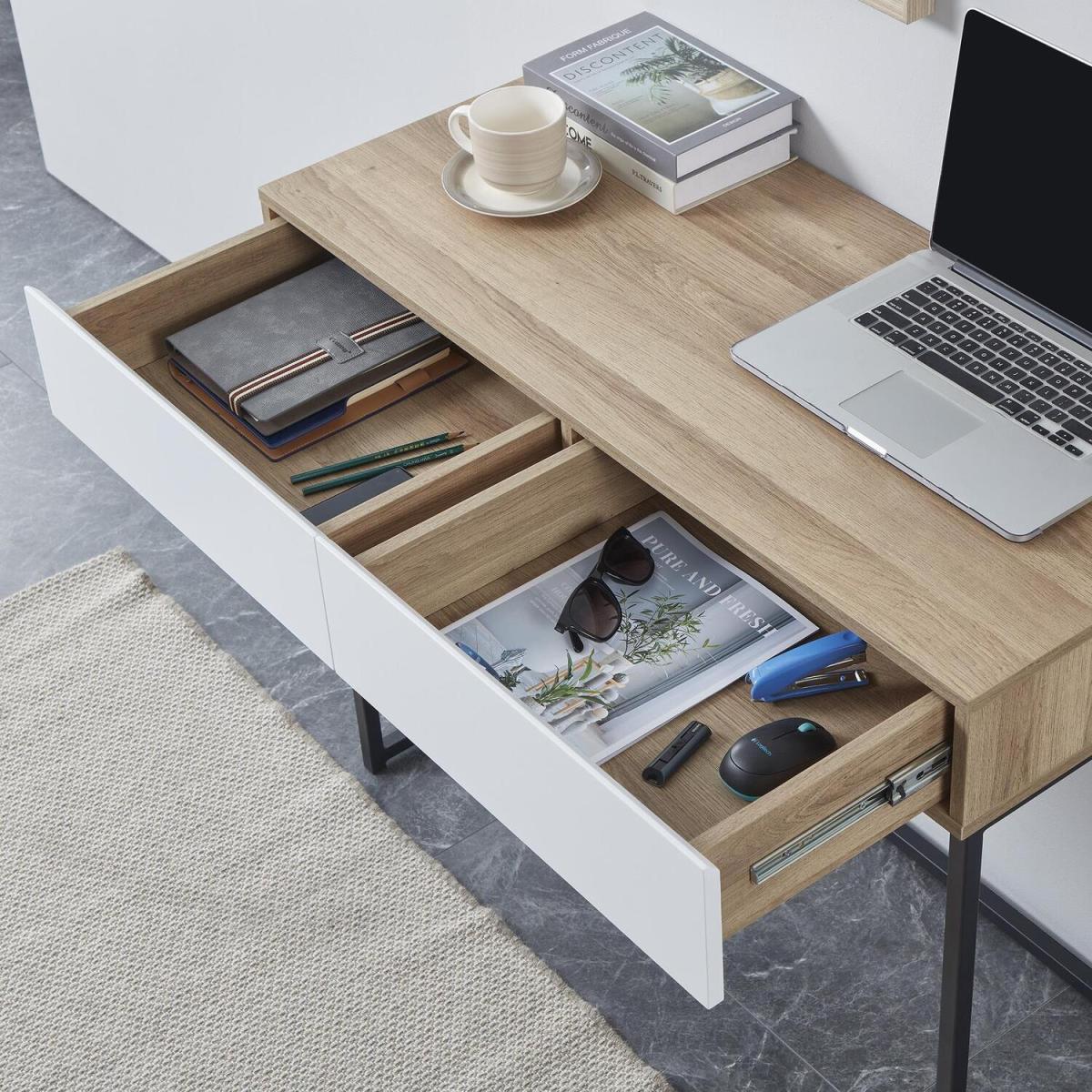 Gosforth 2 Drawer Computer Writing Desk - White – image 4