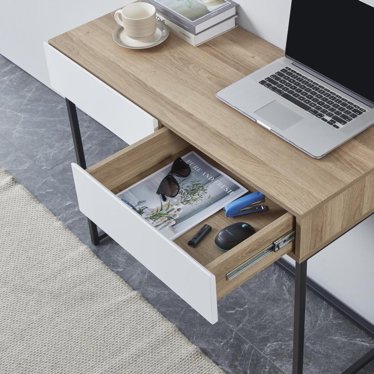 Gosforth 2 Drawer Computer Writing Desk - White – image 5
