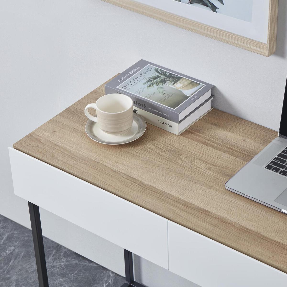 Gosforth 2 Drawer Computer Writing Desk - White – image 6