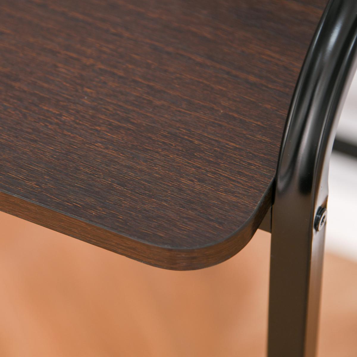 Computer Desk Home Writing Table with Shelf & Drawer - Walnut Brown – image 3