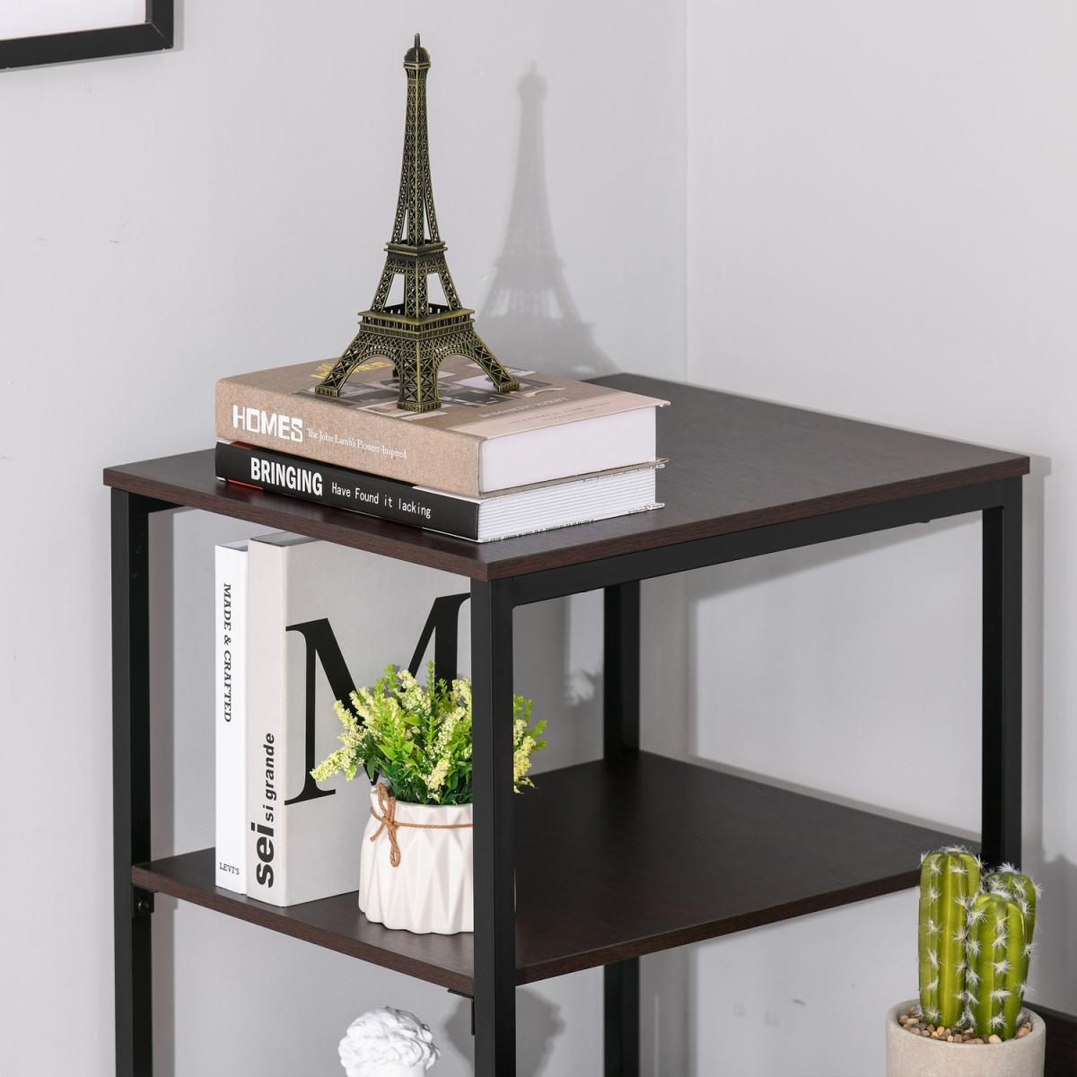 Computer Desk Home Writing Table with Shelf & Drawer - Walnut Brown – image 5