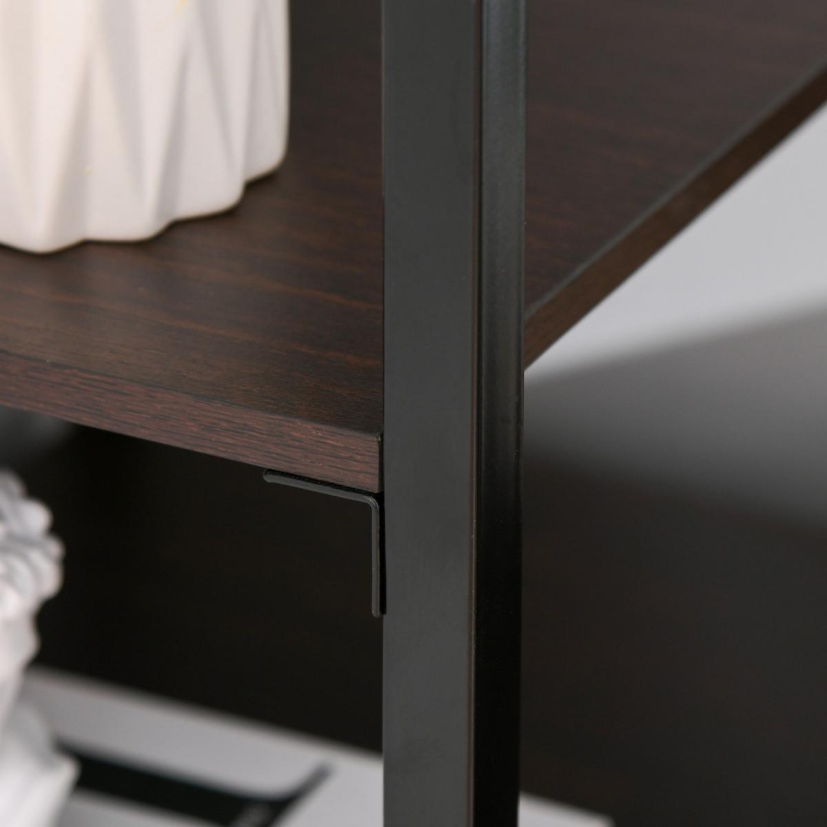 Computer Desk Home Writing Table with Shelf & Drawer - Walnut Brown – image 6