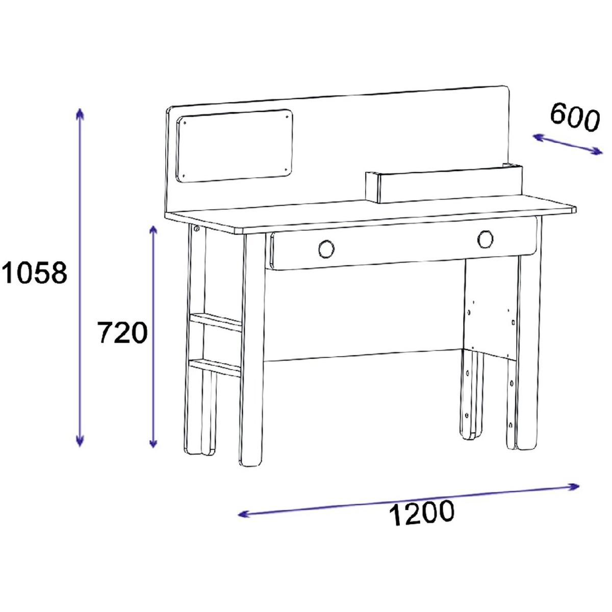 Valentino Computer Desk with Shelves and Drawer - Atlantic Pine - Anthracite – image 5