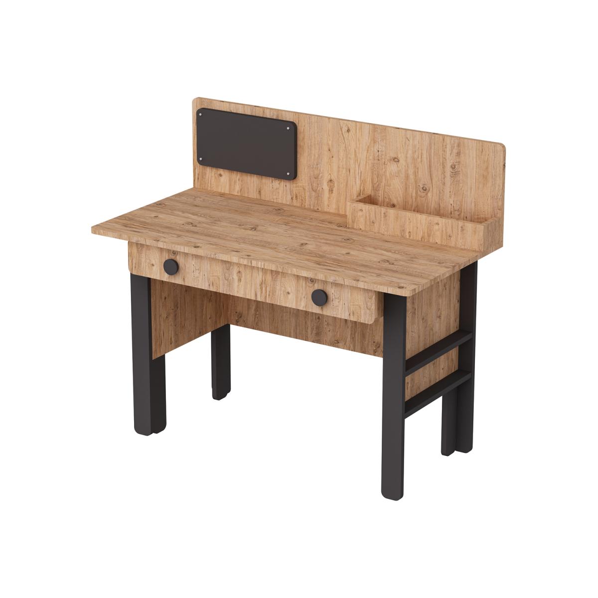 Valentino Computer Desk with Shelves and Drawer - Atlantic Pine - Anthracite – image 1