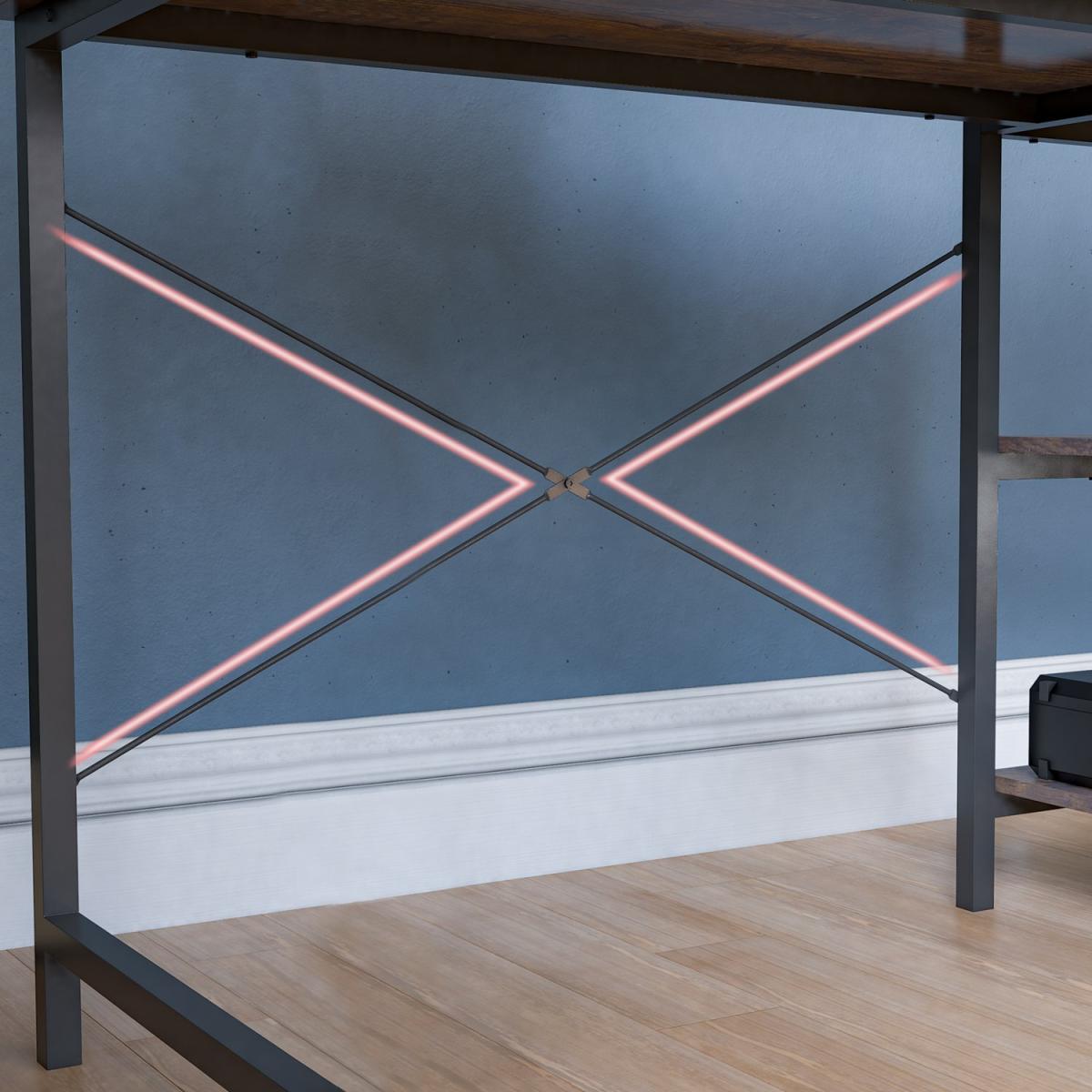 Corner Computer Desk with Shelving - Brown – image 3