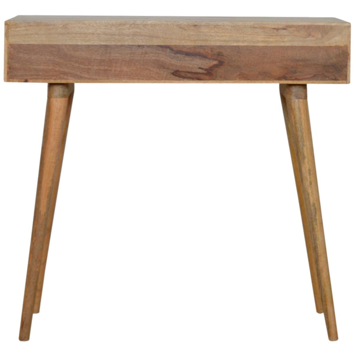 Modern Hand Crafted Honeycomb Carved Writing Desk - Brown – image 2