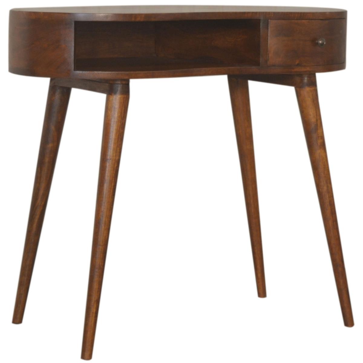 Chestnut Wave 1 Drawer Writing Desk - Brown – image 2