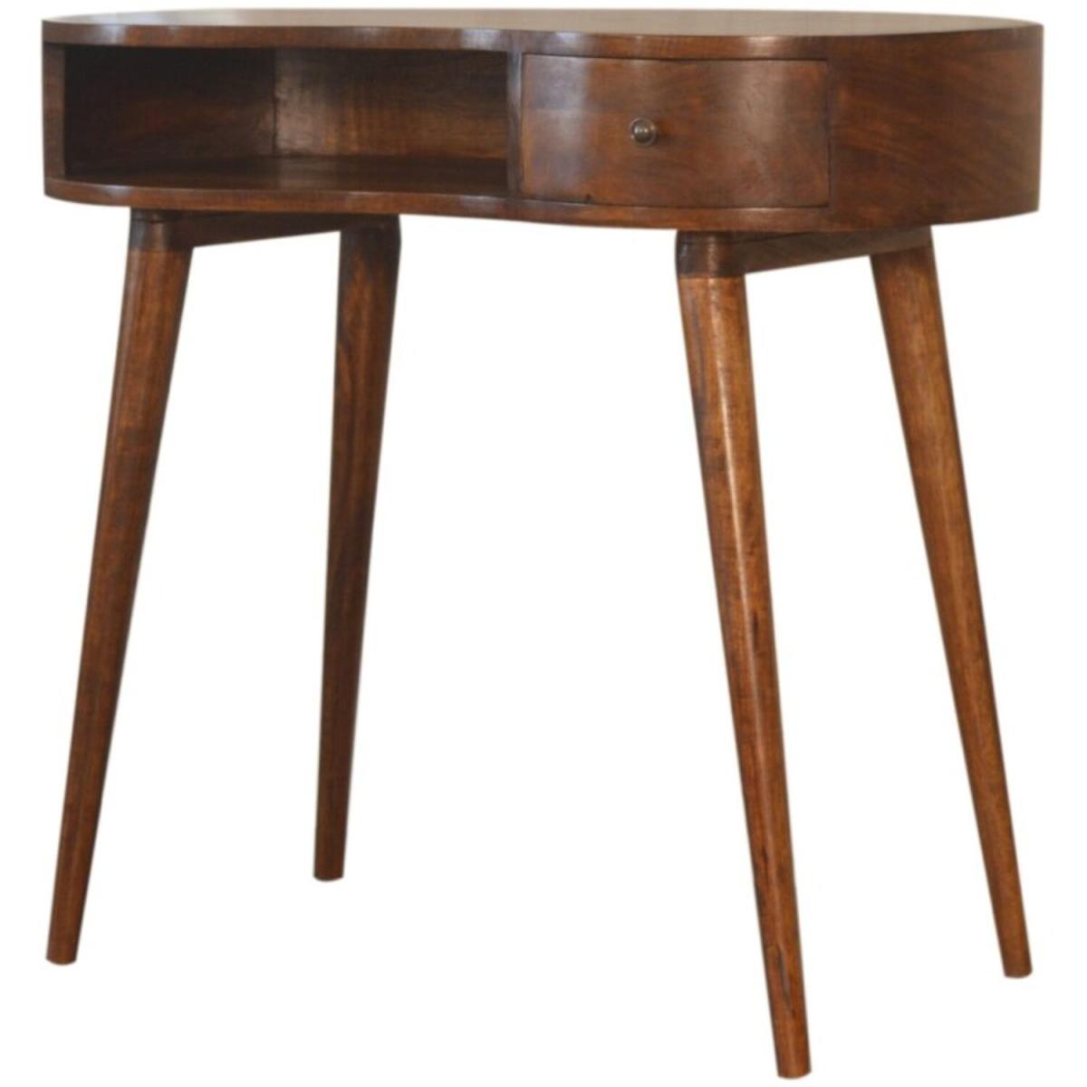 Chestnut Wave 1 Drawer Writing Desk - Brown – image 3