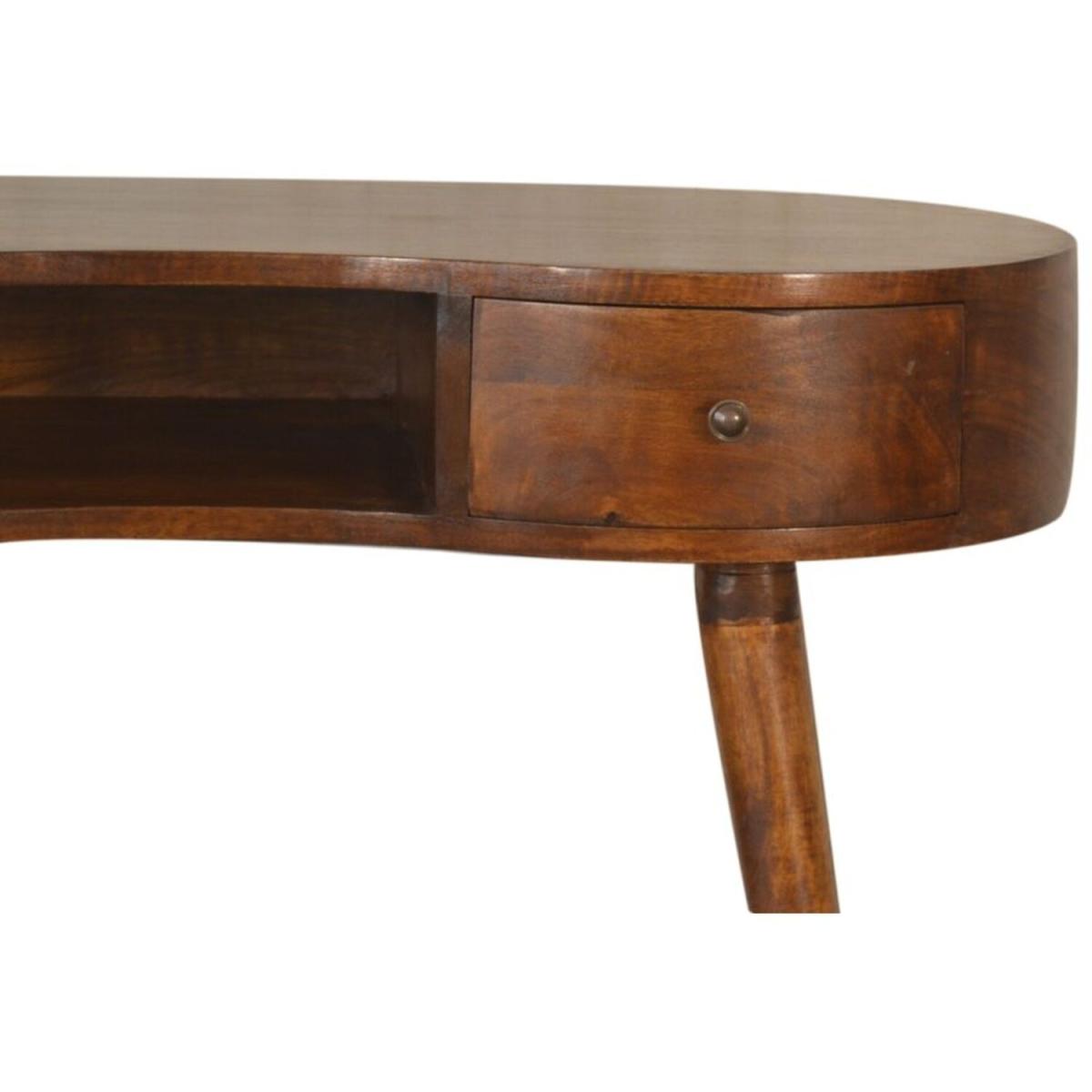 Chestnut Wave 1 Drawer Writing Desk - Brown – image 4