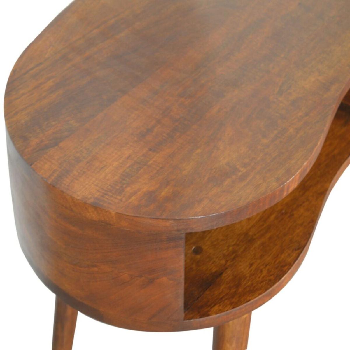 Chestnut Wave 1 Drawer Writing Desk - Brown – image 5
