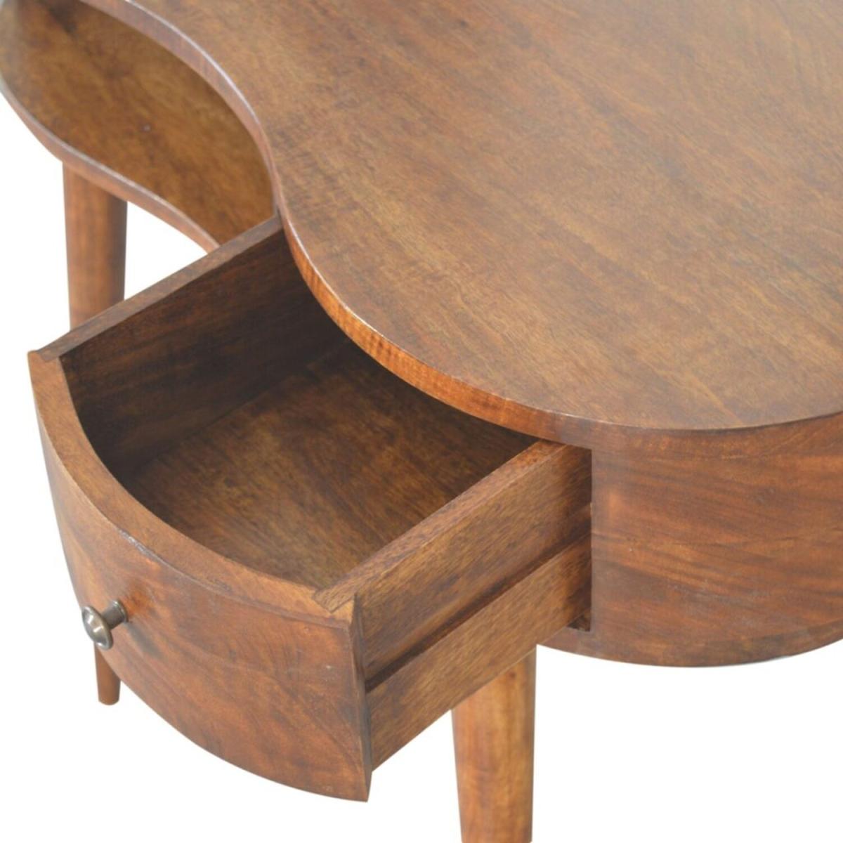 Chestnut Wave 1 Drawer Writing Desk - Brown – image 6