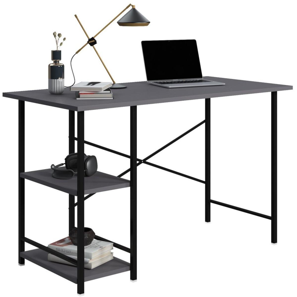 Multi 120cm W Study Desk With Shelves by Ruumstore - Anthracite – image 3