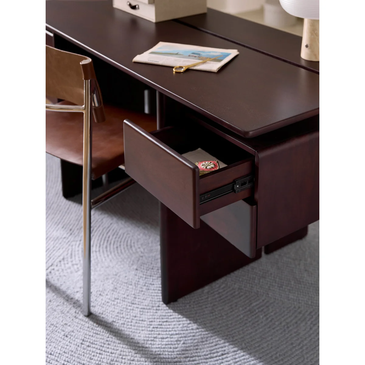 Mango Wood Desk Lawrence with Drawers – image 11