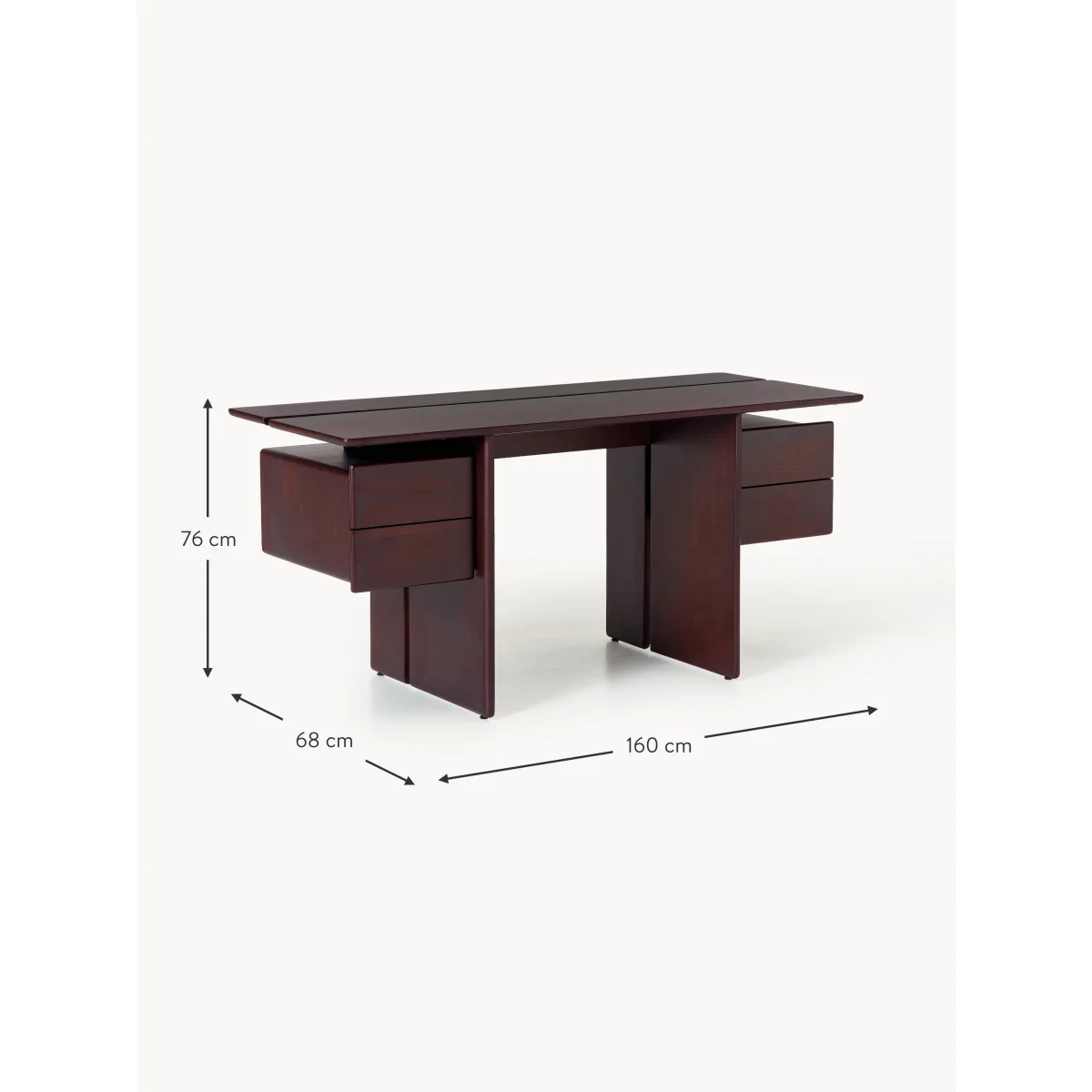 Mango Wood Desk Lawrence with Drawers – image 12