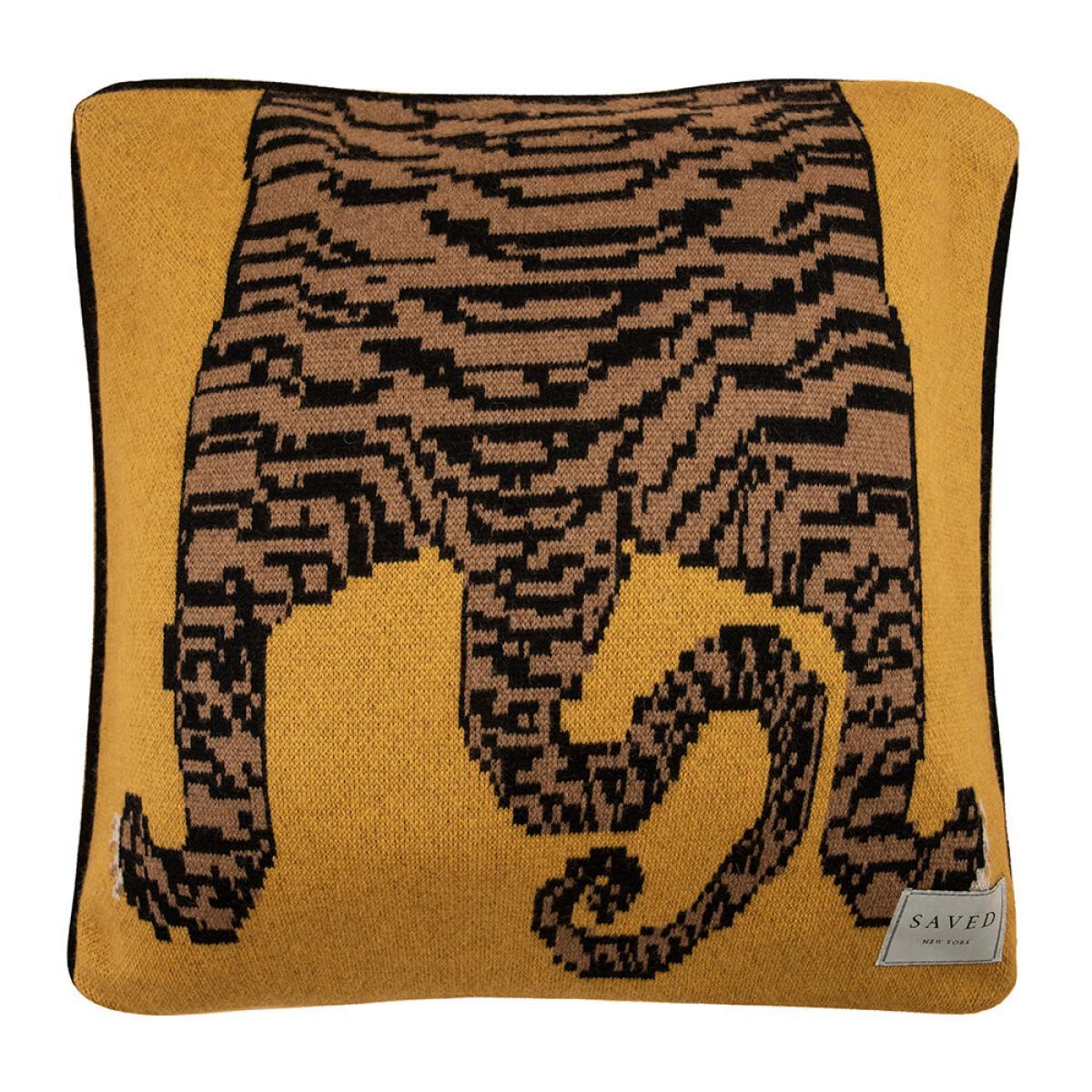 Saved New York - Tiger Cashmere Cushion - Yellow – image 2