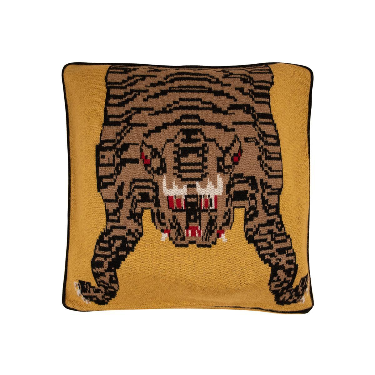 Saved New York - Tiger Cashmere Cushion - Yellow – image 1