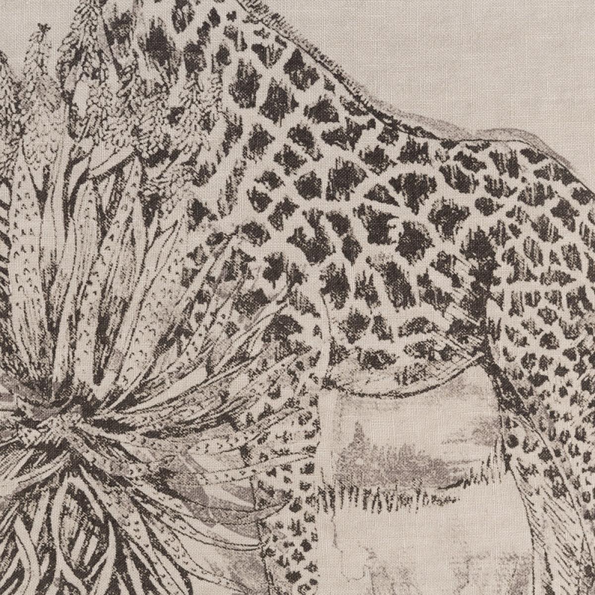 Lo De Manuela - Washed Linen Toile de Jouy Giraffe Cushion- Beige - 65x65cm – image 4