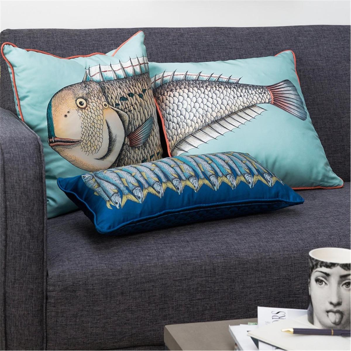 Grande Pesce Silk Reversible Cushion - Set of Two – image 8