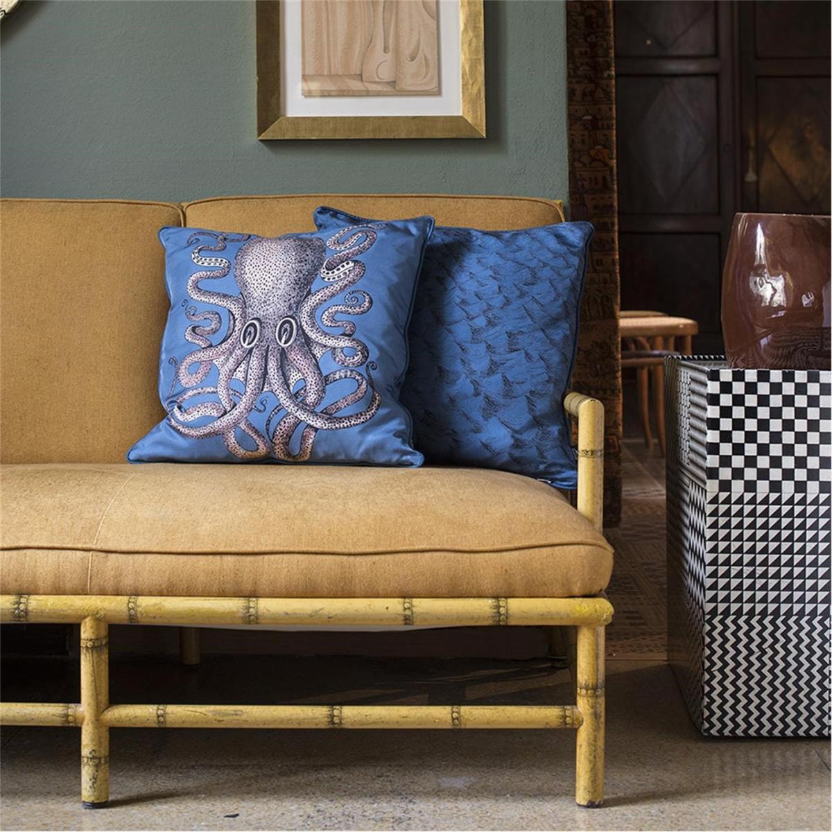 Polipo Octopus Silk Reversible Cushion - 45x45cm – image 2
