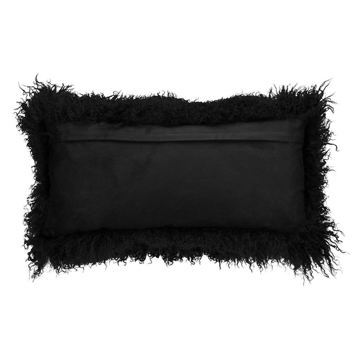 Essentials - Tibetan Sheepskin Cushion - 28x56cm - Black – image 2
