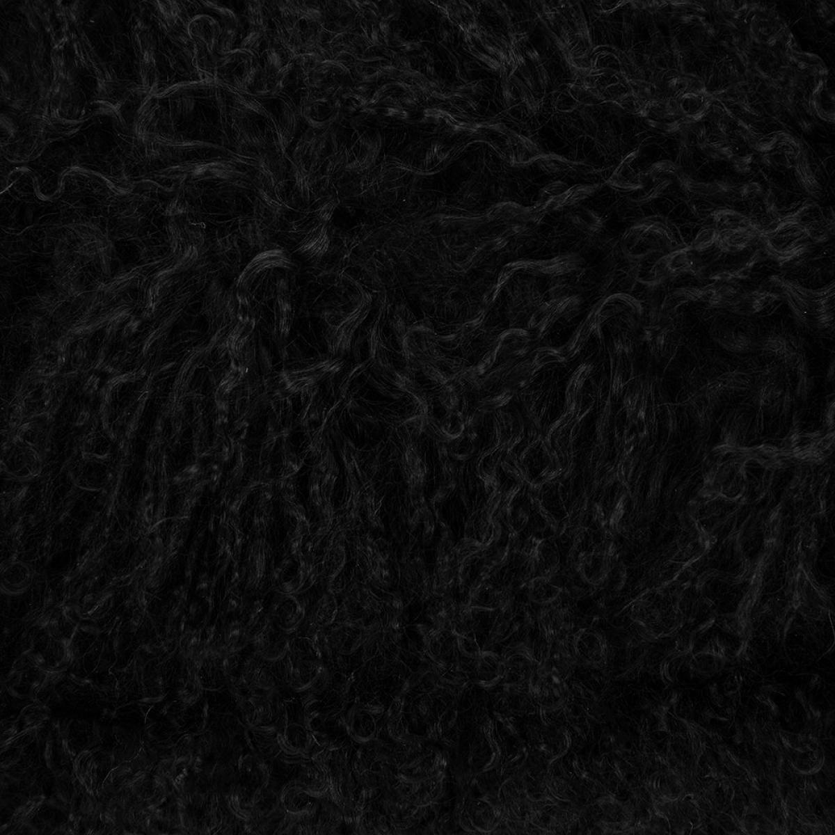 Essentials - Tibetan Sheepskin Cushion - 28x56cm - Black – image 3