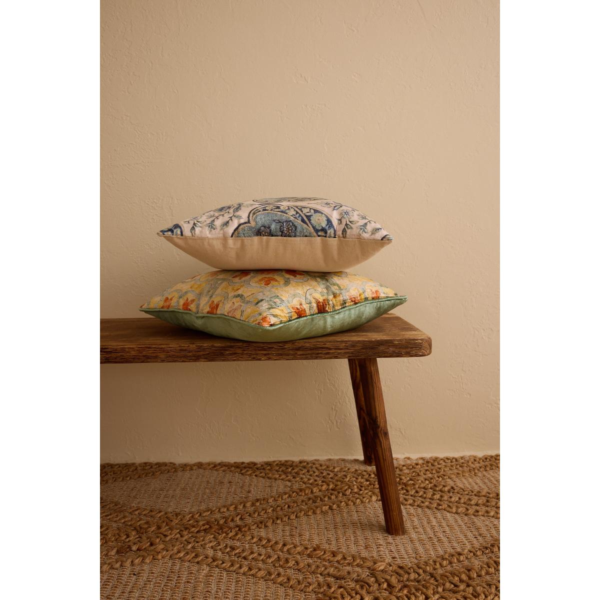 Velvet Vintage Pattern Printed Cushion – image 2