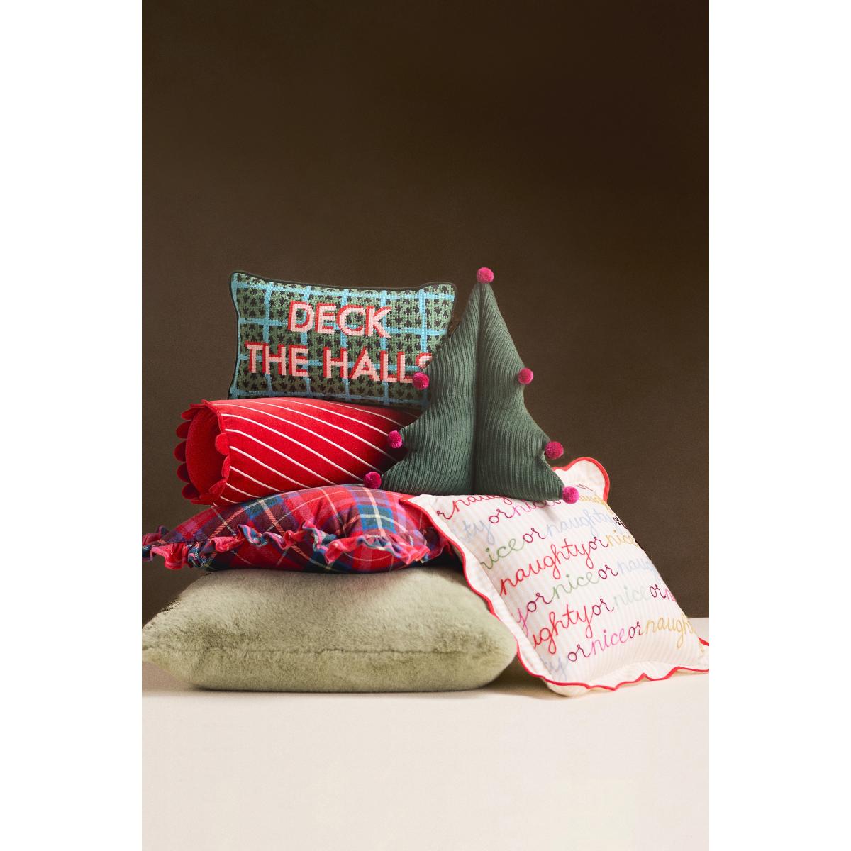 Aldea Corduroy Pom Pom Shaped Tree Cushion – image 2