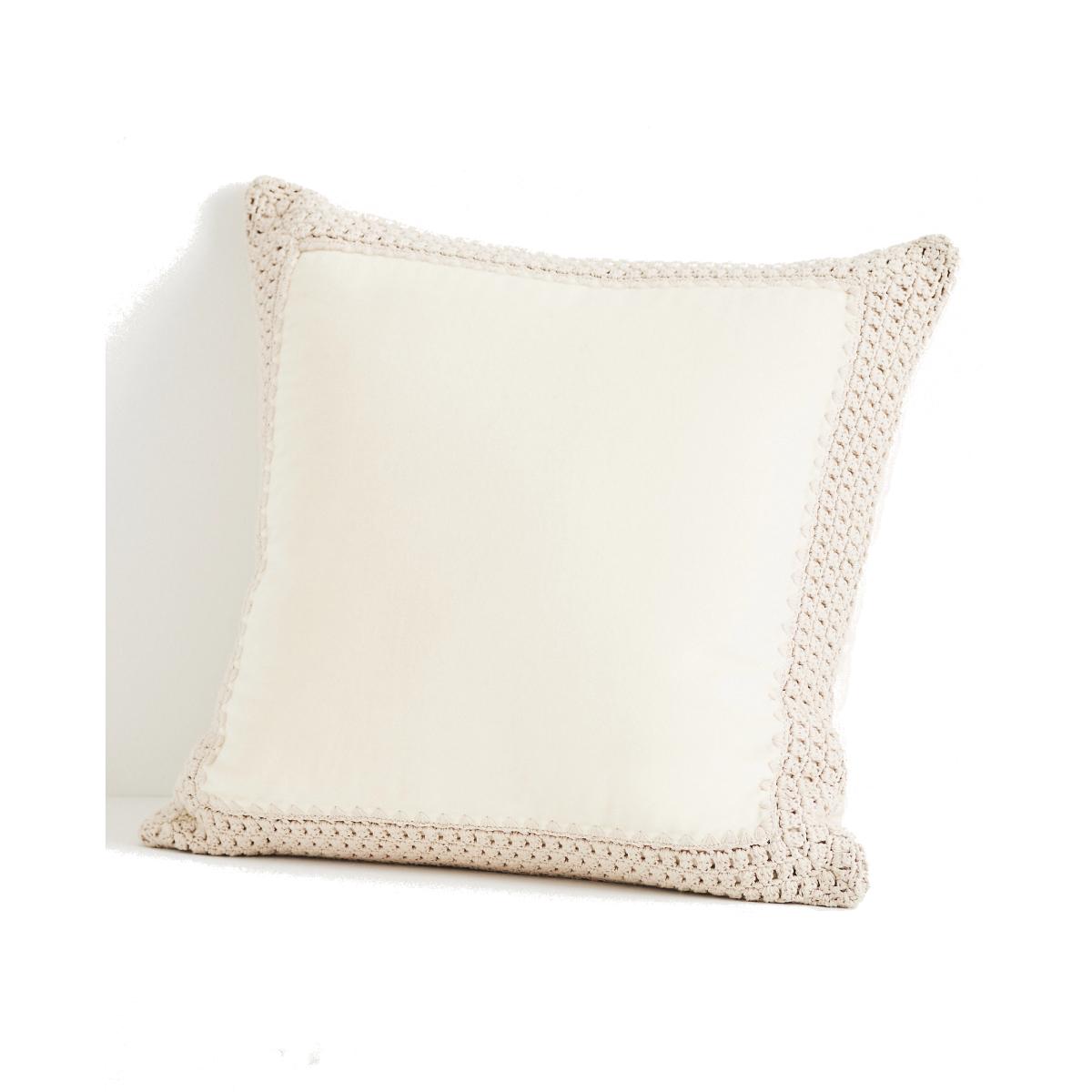 Margeux Crochet Velvet Cushion – image 1