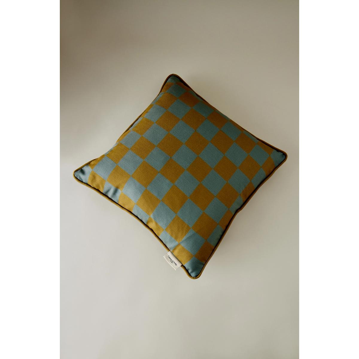 Colours of Arley Green Check Square Cushion – image 2