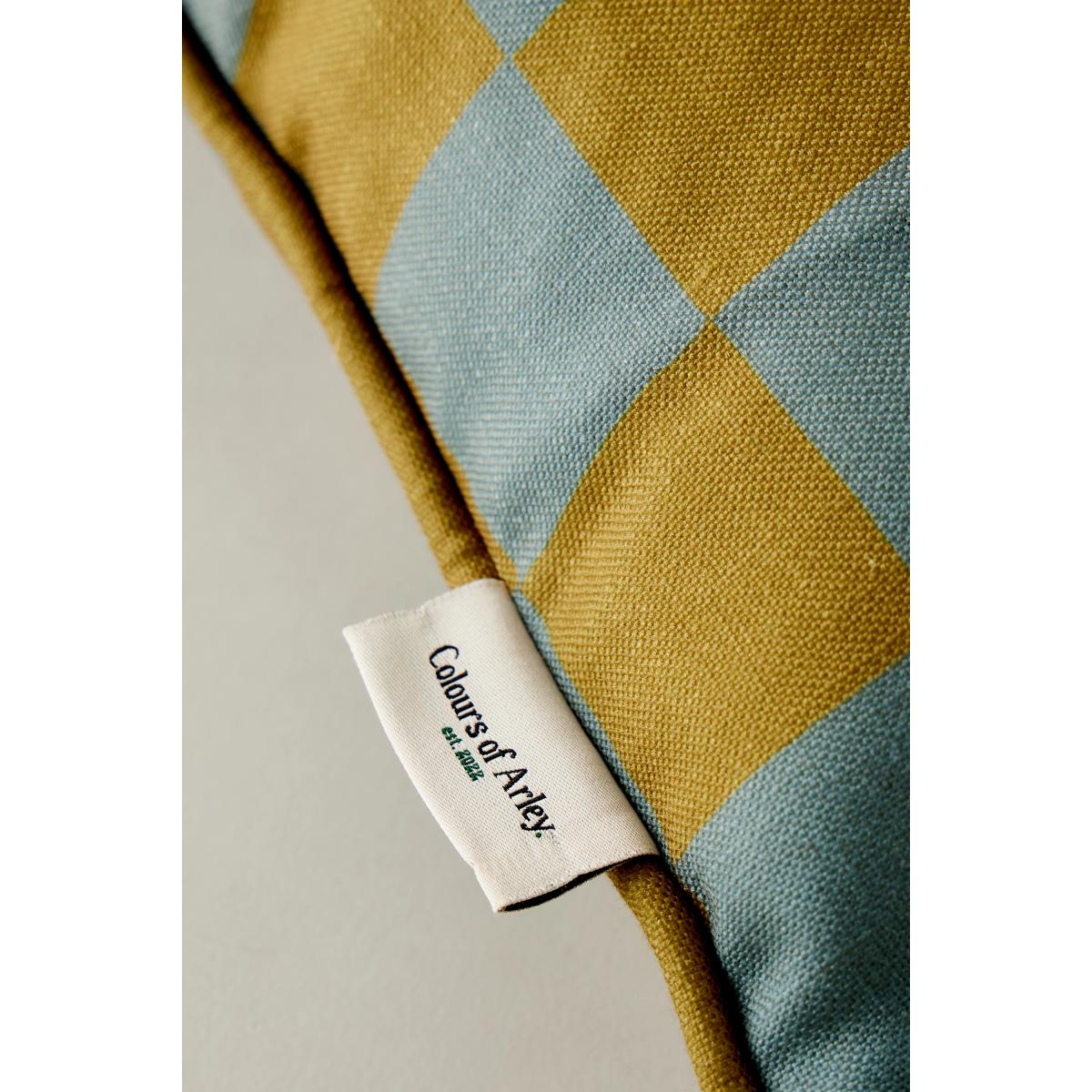 Colours of Arley Green Check Square Cushion – image 3