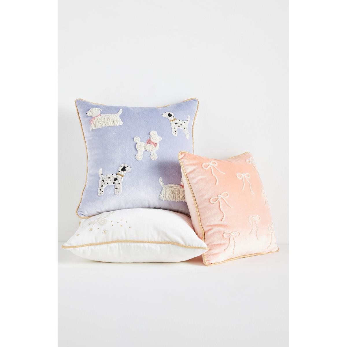 Coretta Mini Beaded Velvet Cushion – image 2