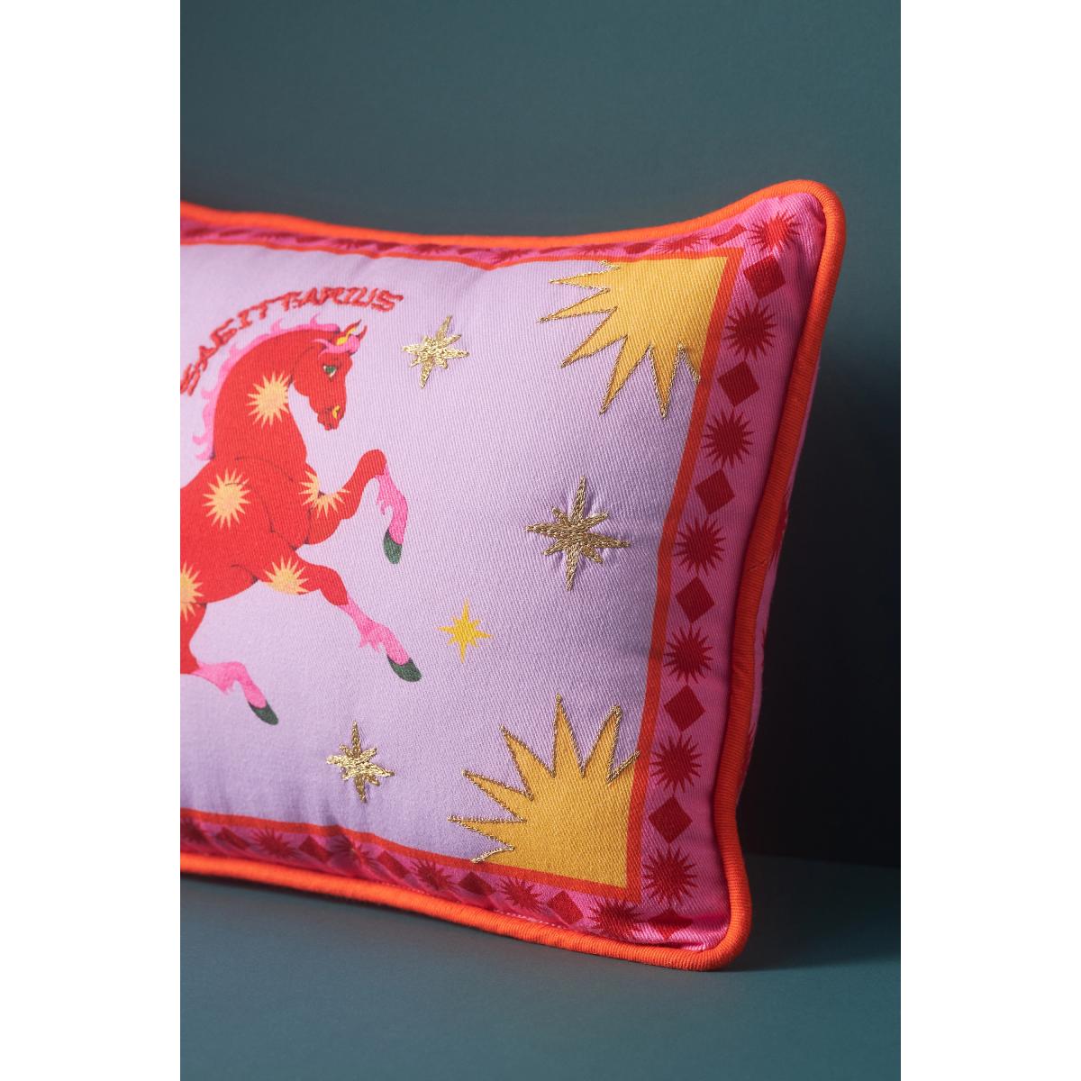 Lou Benesch Stargazer Cotton Embroidered Mini Zodiac Cushion – image 3