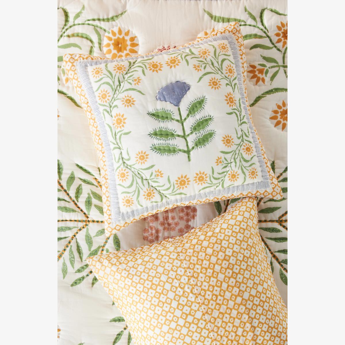 Ellen Merchant Cottage Quilted Square Cushion